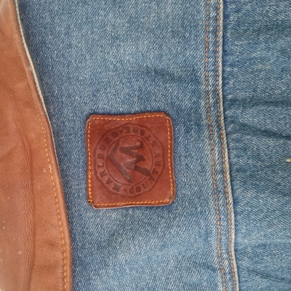Men's Vintage Extra Large Marlboro Denim Jacket - Picture 4 of 5